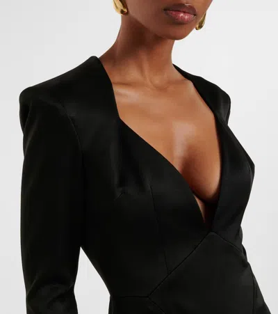 Alex Perry Satin Crêpe Gown In Black