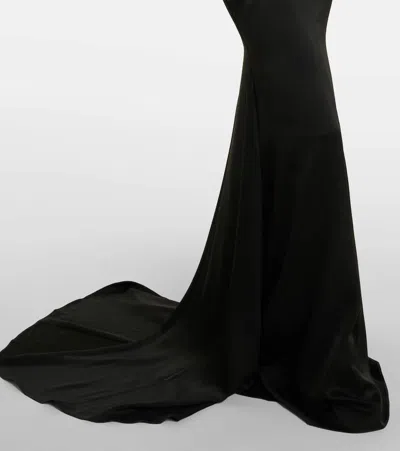 Alex Perry Satin Crêpe Gown In Black