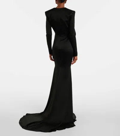 Alex Perry Satin Crêpe Gown In Black