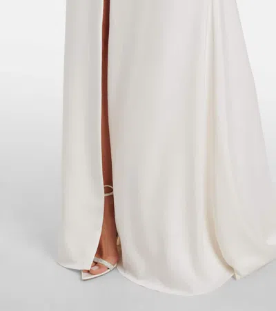 Alex Perry Open-back Satin Crêpe Gown In White