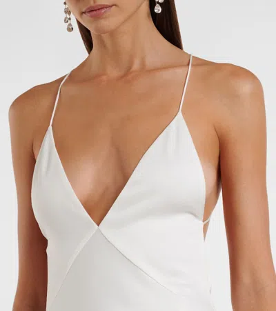 Alex Perry Open-back Satin Crêpe Gown In White