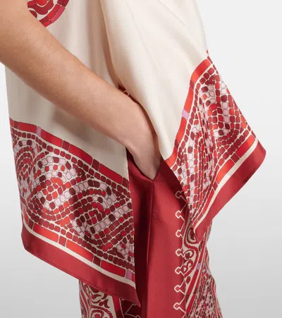 La Doublej San Carlo Printed Silk Twill Top In Brown