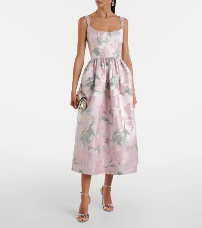 Markarian Apple Floral Brocade Bustier Dress