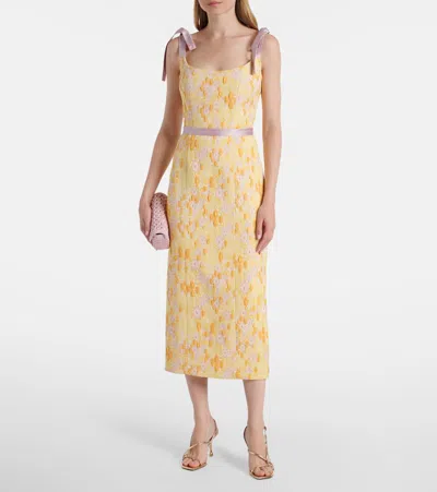 Markarian Acacia Embroidered Brocade Corset Dress
