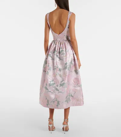 Markarian Apple Floral Brocade Bustier Dress