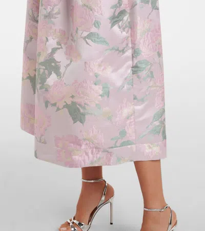 Markarian Apple Floral Brocade Bustier Dress
