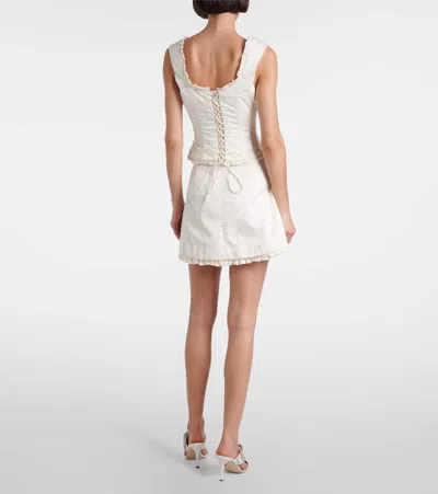 Clio Peppiatt Camelia Embellished Corset In White