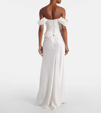 Clio Peppiatt Paloma Beaded Satin Corset Gown