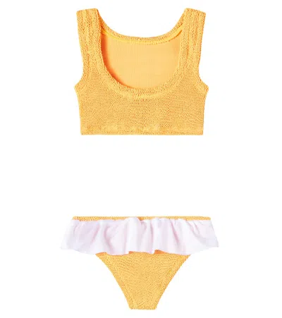 Hunza G Baby Olive Ruffled Bikini In Orange