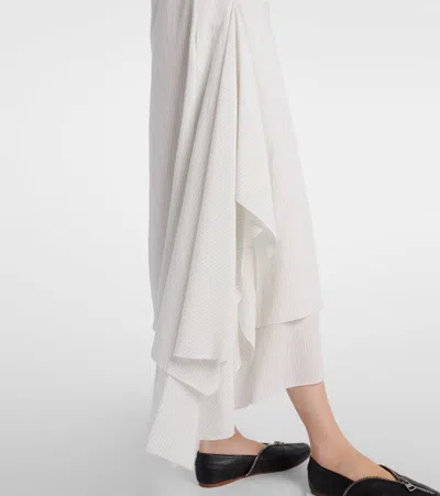 Jw Anderson Striped Double Layer Sleeveless Dress In White