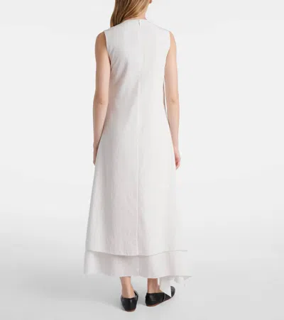 Jw Anderson Striped Double Layer Sleeveless Dress In White