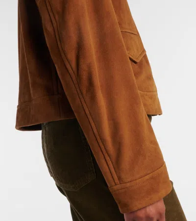 Nour Hammour Vanves Suede Bomber Jacket In Brown