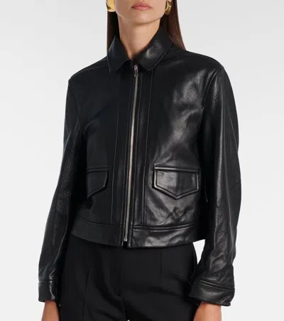 Nour Hammour Layne Leather Jacket In Black