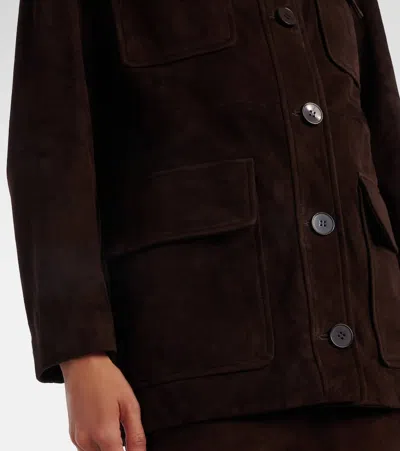 Nour Hammour Lorien Suede Jacket In Brown