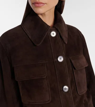 Nour Hammour Lorien Suede Jacket In Brown