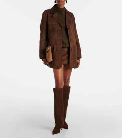 Nour Hammour Gotham Suede Coat