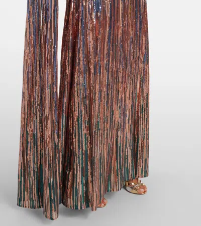 Elie Saab Cape-effect Sequined Tulle Gown In Multi