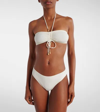 Eres Melia Gathered Bandeau Bikini Top In White