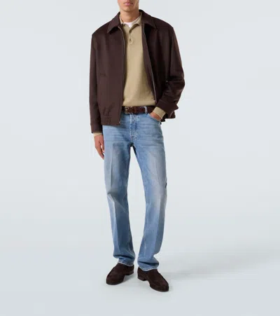 Lardini Cashmere And Wool Blouson In Brown