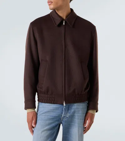 Lardini Cashmere And Wool Blouson In Brown