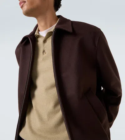 Lardini Cashmere And Wool Blouson In Brown