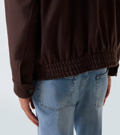 Lardini Cashmere And Wool Blouson In Brown