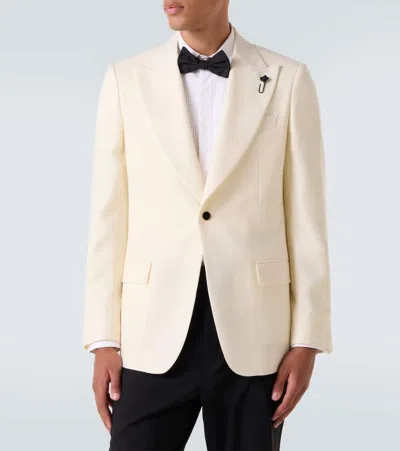 Lardini Single-breasted Virgin Wool Blazer In White