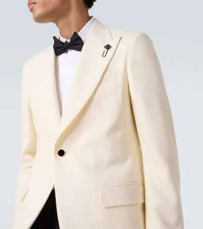 Lardini Single-breasted Virgin Wool Blazer In White