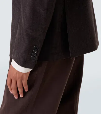 Lardini Double-breasted Wool Blazer In Brown