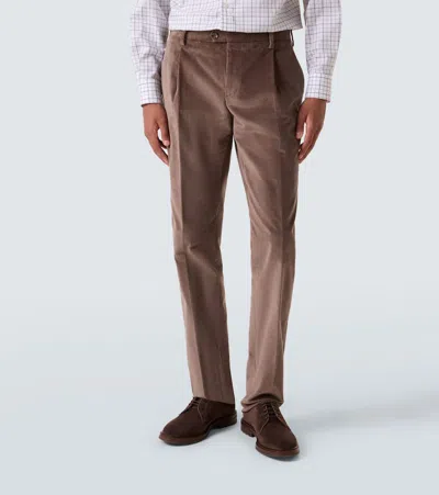 Lardini Cotton Corduroy Suit Pants In Brown