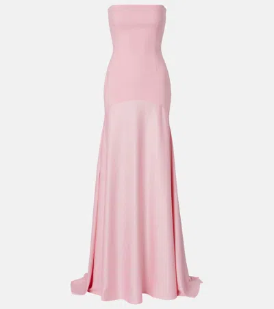 Solace London Alessandra Satin Gown In Pink