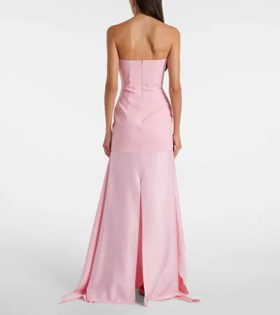 Solace London Alessandra Satin Gown In Pink