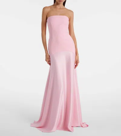 Solace London Alessandra Satin Gown In Pink