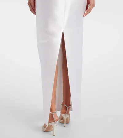 Solace London Bridal Davina Asymmetric Draped Satin Gown In White