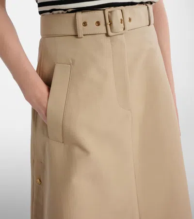 Moncler Belted Cotton Midi Skirt