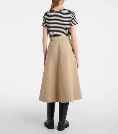 Moncler Belted Cotton Midi Skirt