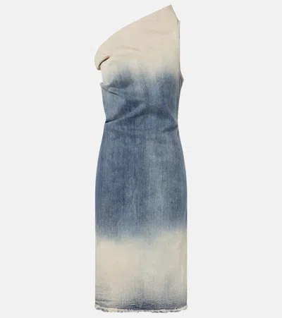 Rick Owens Athena One-shoulder Denim Midi Dress
