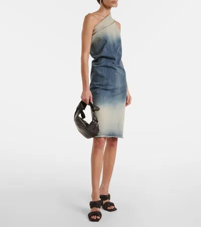 Rick Owens Athena One-shoulder Denim Midi Dress