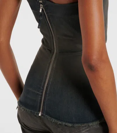 Rick Owens Denim Corset In Brown