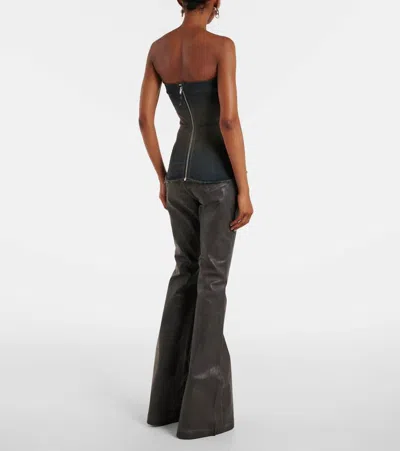 Rick Owens Denim Corset In Brown