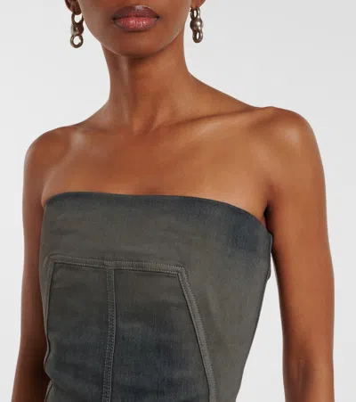 Rick Owens Denim Corset In Brown