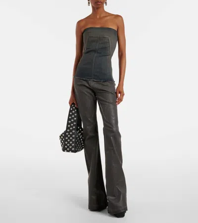 Rick Owens Denim Corset In Brown