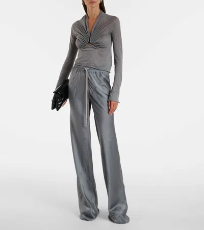 Rick Owens Cutout Gathered Cotton Top
