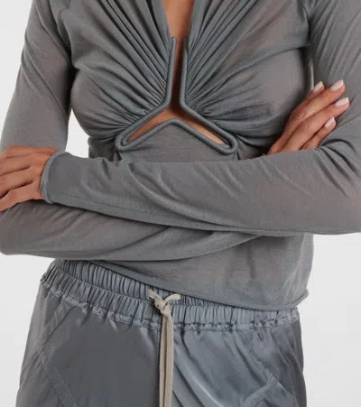 Rick Owens Cutout Gathered Cotton Top