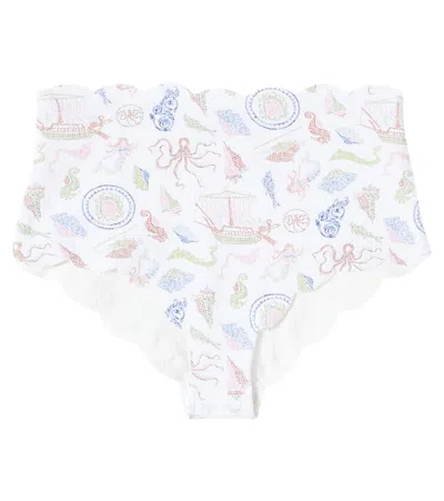 Marysia Bumby Bumby Palm Springs Scalloped Bikini Bottoms In Multi