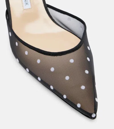 Manolo Blahnik Carolyne 50 Polka-dot Mesh Slingback Pumps