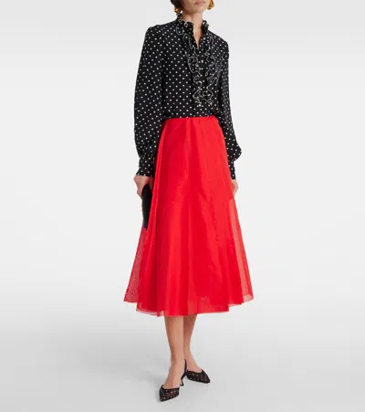 Manolo Blahnik Carolyne 50 Polka-dot Mesh Slingback Pumps