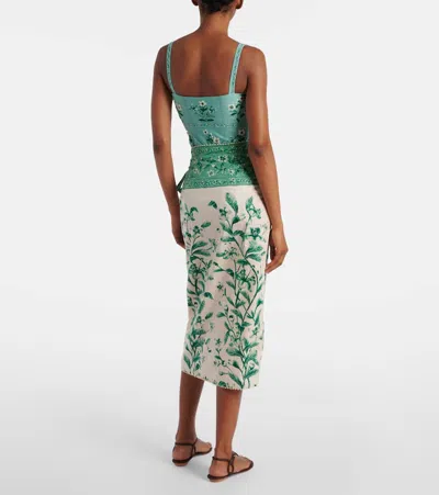 Agua By Agua Bendita Luna Ceiba Cotton Beach Cover-up In Green