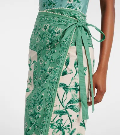Agua By Agua Bendita Luna Ceiba Cotton Beach Cover-up In Green
