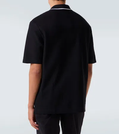 Dolce & Gabbana Polo Shirt In Piqué De Coton In Black